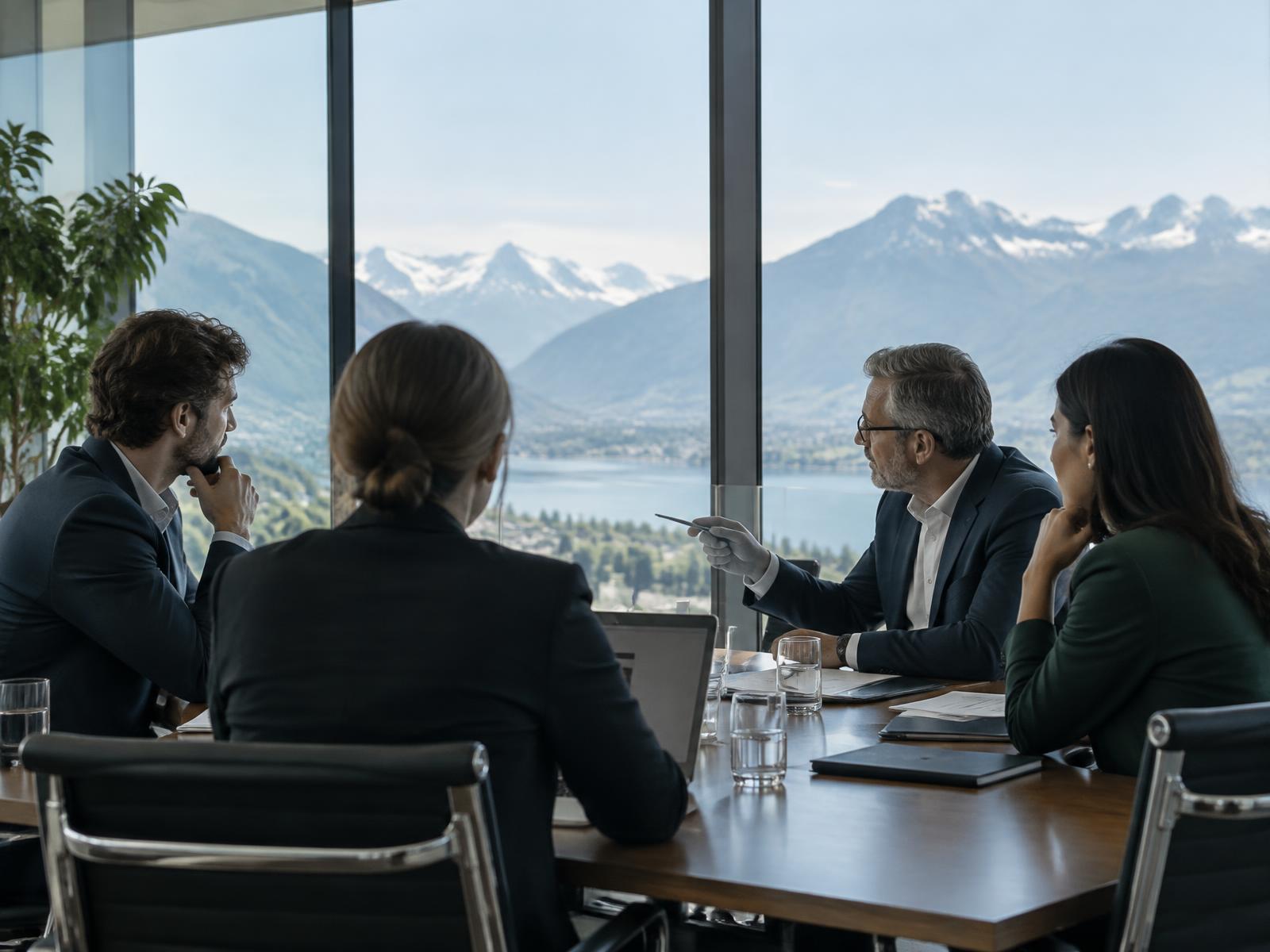 Échange professionnel dans un environnement de montagne
